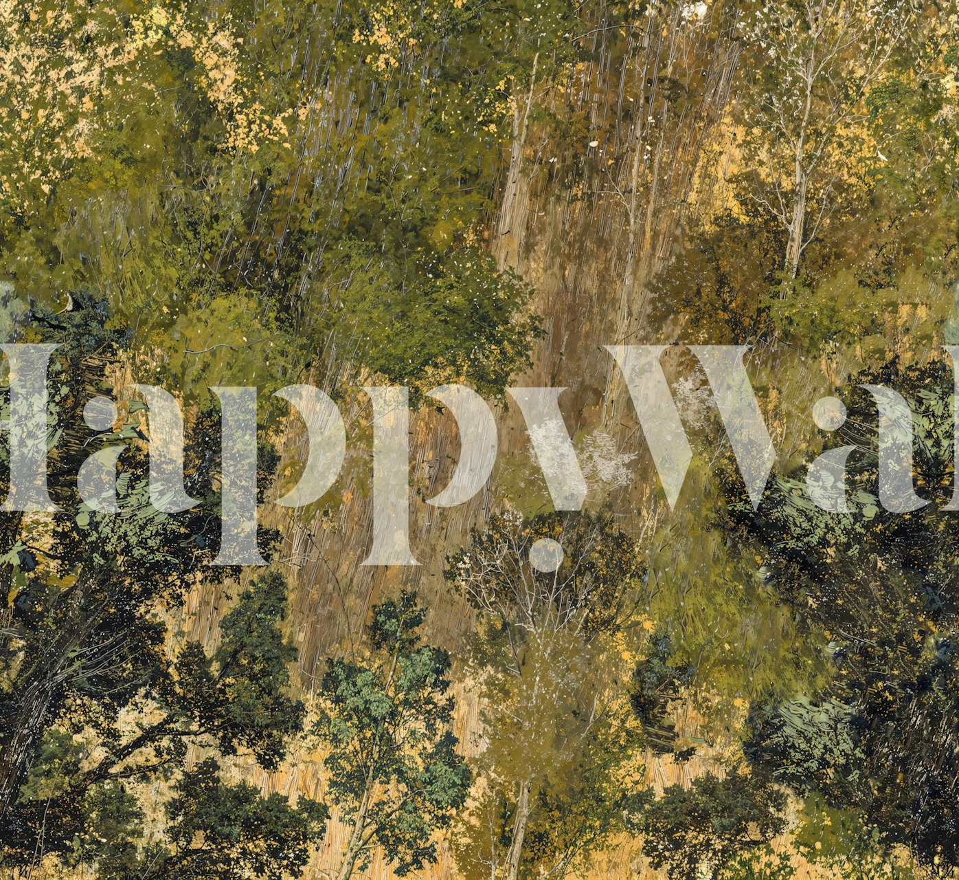 papel pintado Autumn Forest Canopy en una habitación