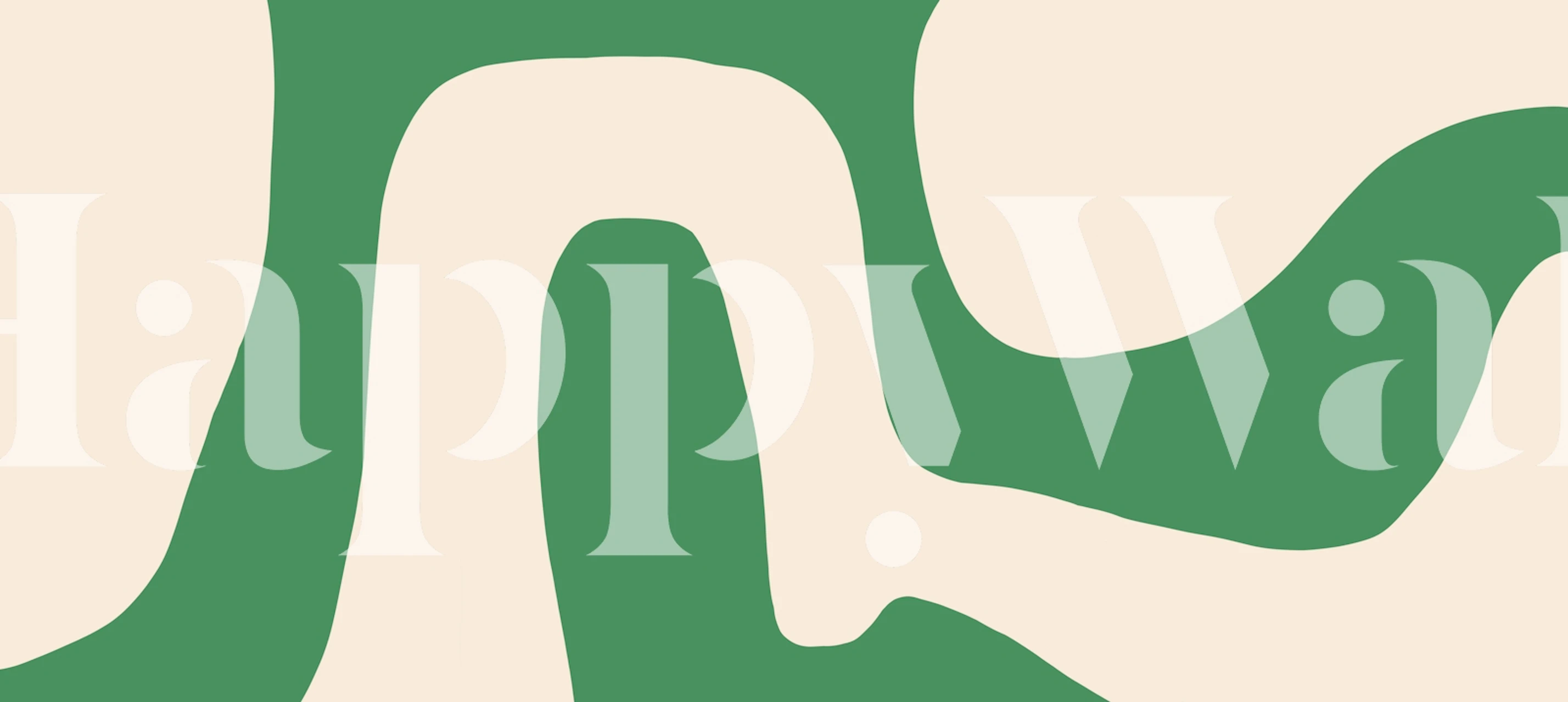 Minimalist Green Flow Lines wallpaper in a room