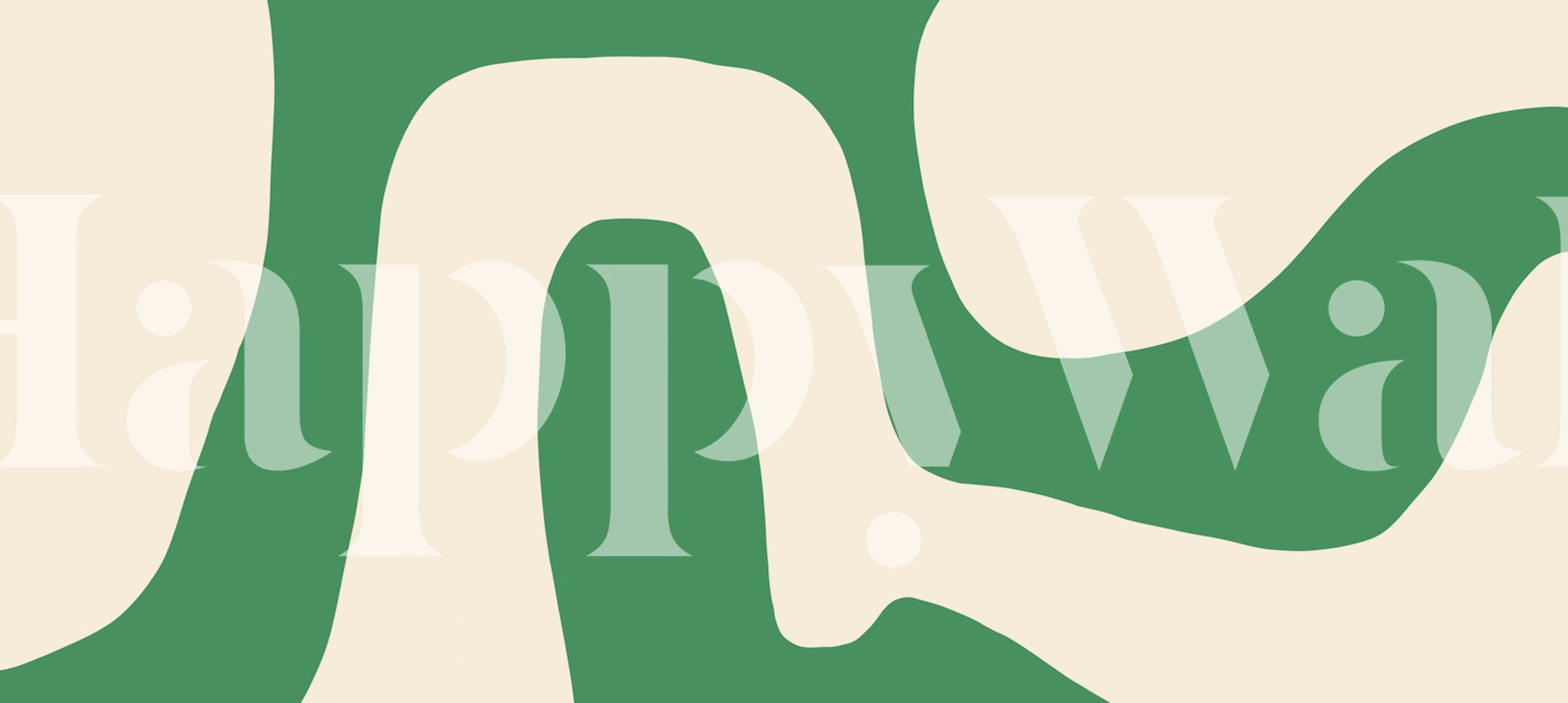 Minimalist Green Flow Lines wallpaper in a room