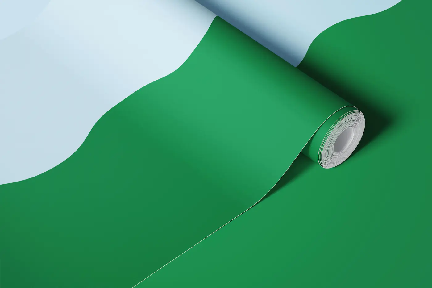 Calm Blue and Green Wavy Split wallpaper roll