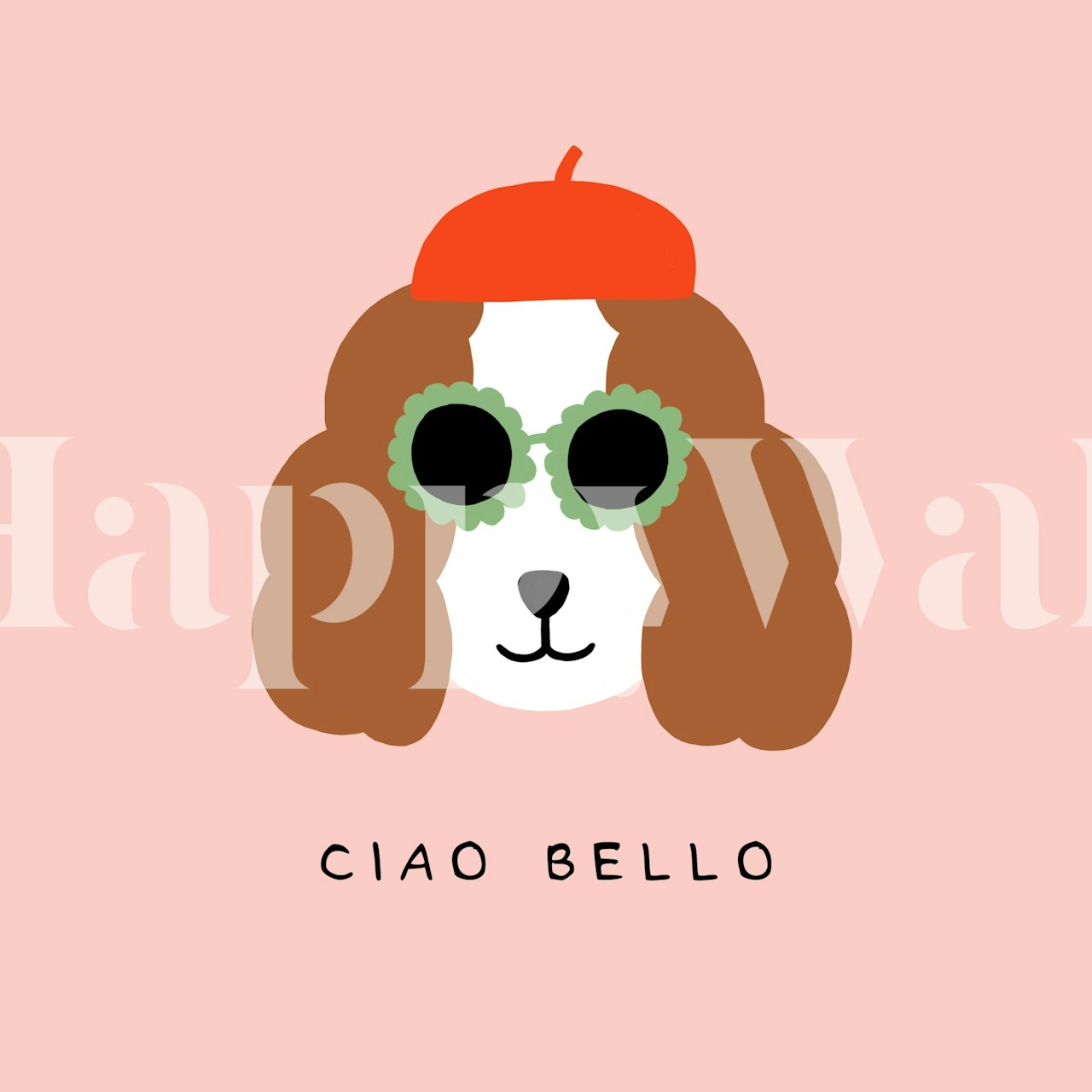 Cool hundetapetdesign i et rum