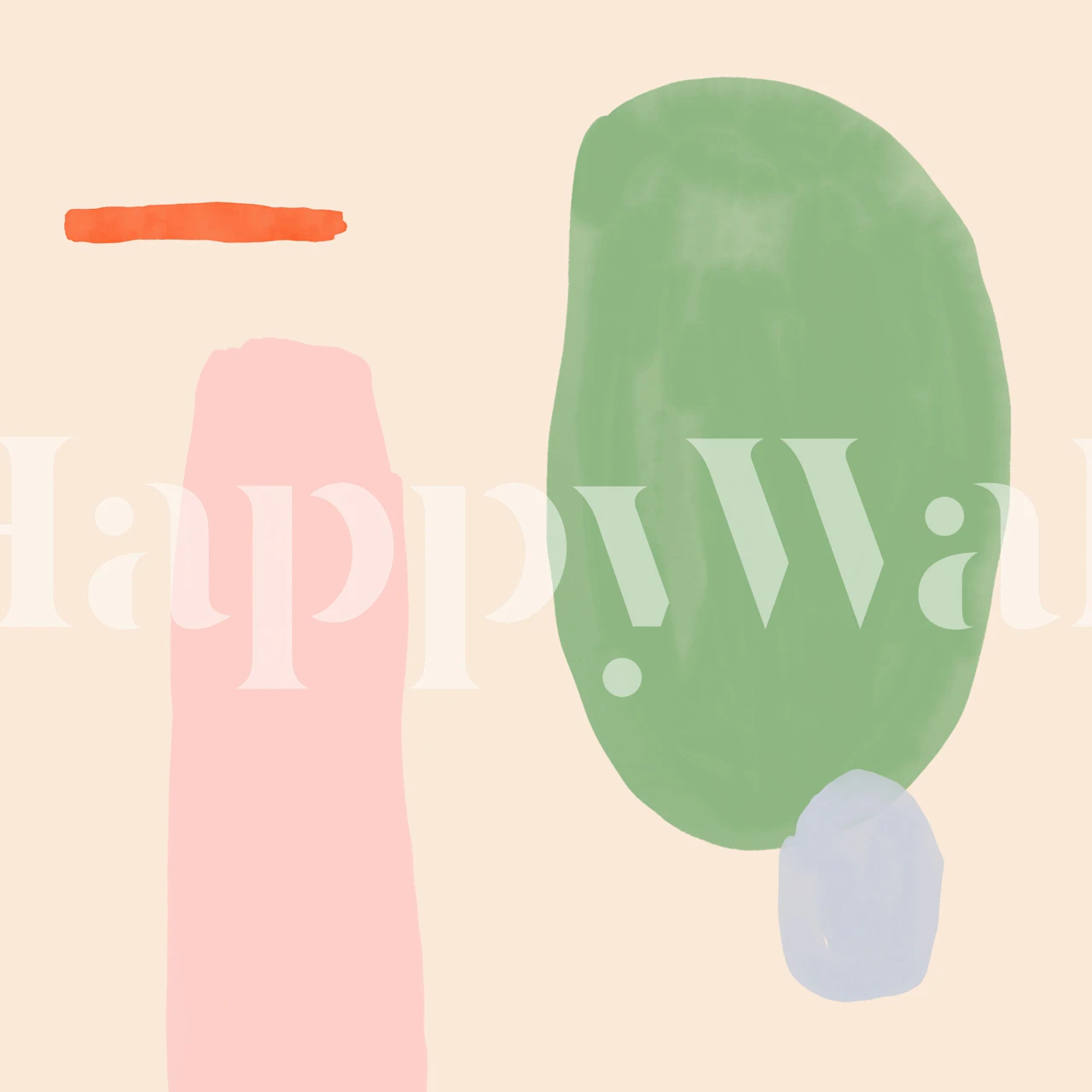 Soft pastel abstract shapes wallpaper in a room