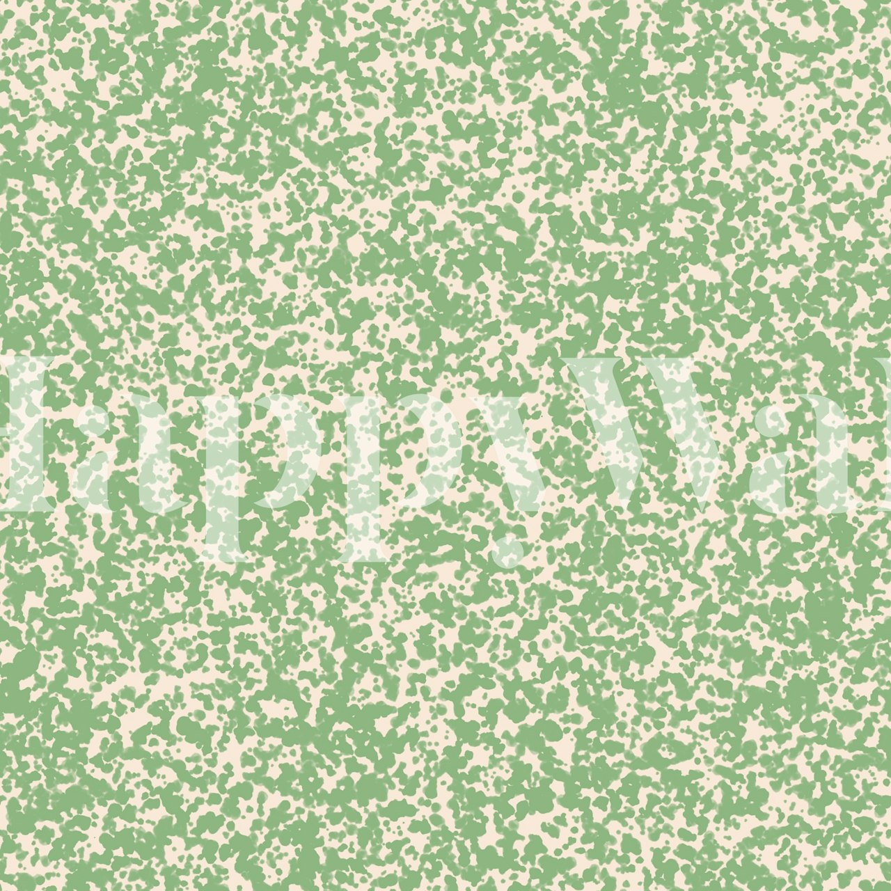 Zachtgroen gespikkeld patroonbehang weergegeven
