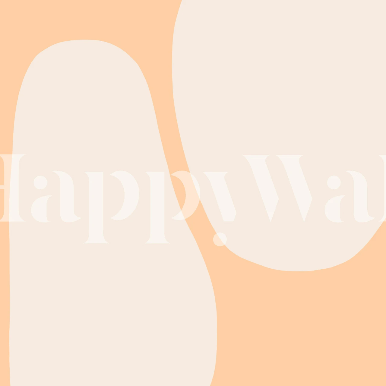 Light peach organic shapes wallpaper in a room
