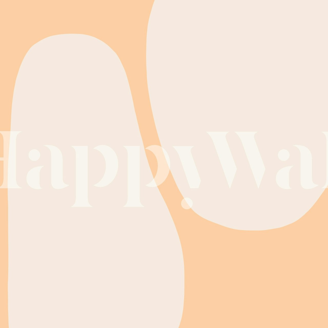 Light peach organic shapes wallpaper in a room