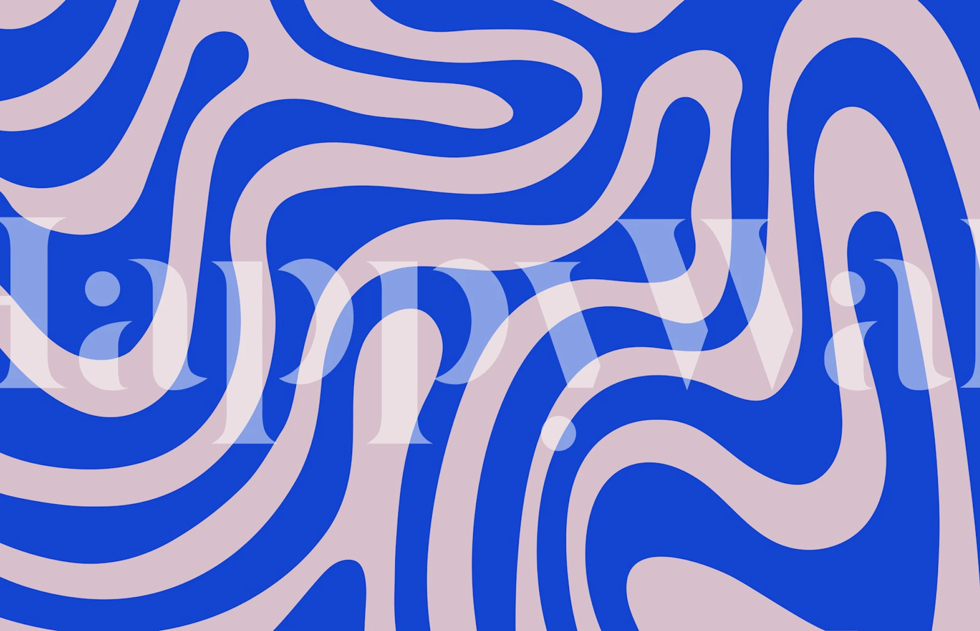 Groovy Swirl Blue & Purple wallpaper in a room