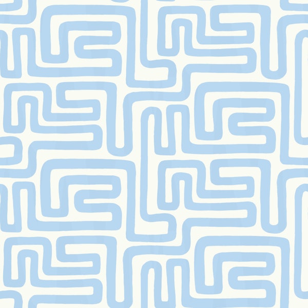 Pastel Blue Abstract Maze