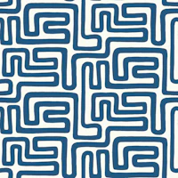 Navy Blue Contemporary Maze Lines wallpaper