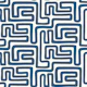 Navy Blue Contemporary Maze Lines