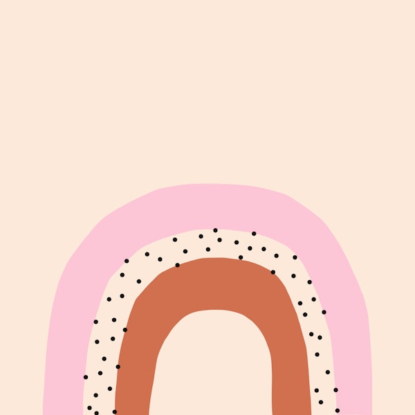 Blush Rainbow with Polka Dots