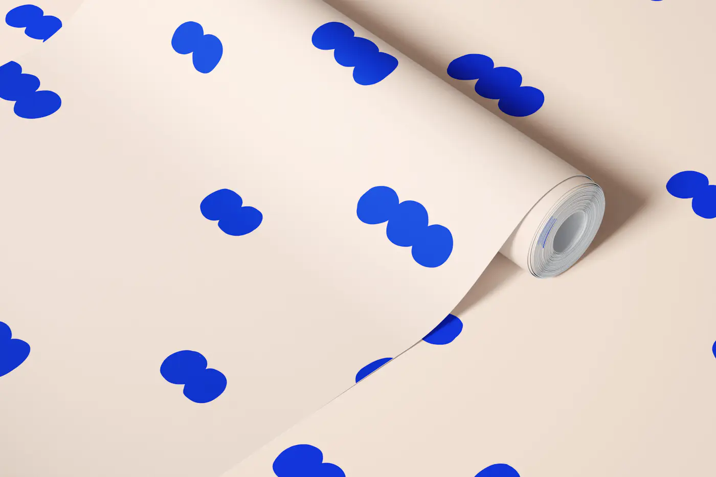 Modern Blue Bubble Clouds wallpaper roll