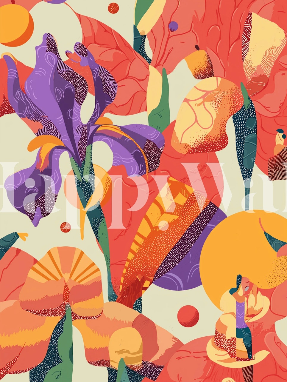 Honeycombe Tales wallpaper in a room setting