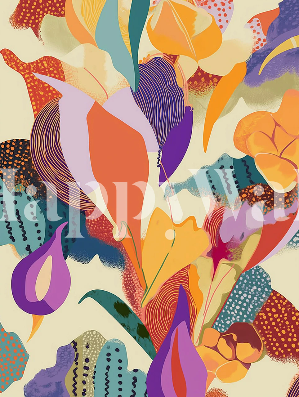 June Symphony wallpaper in a styled room