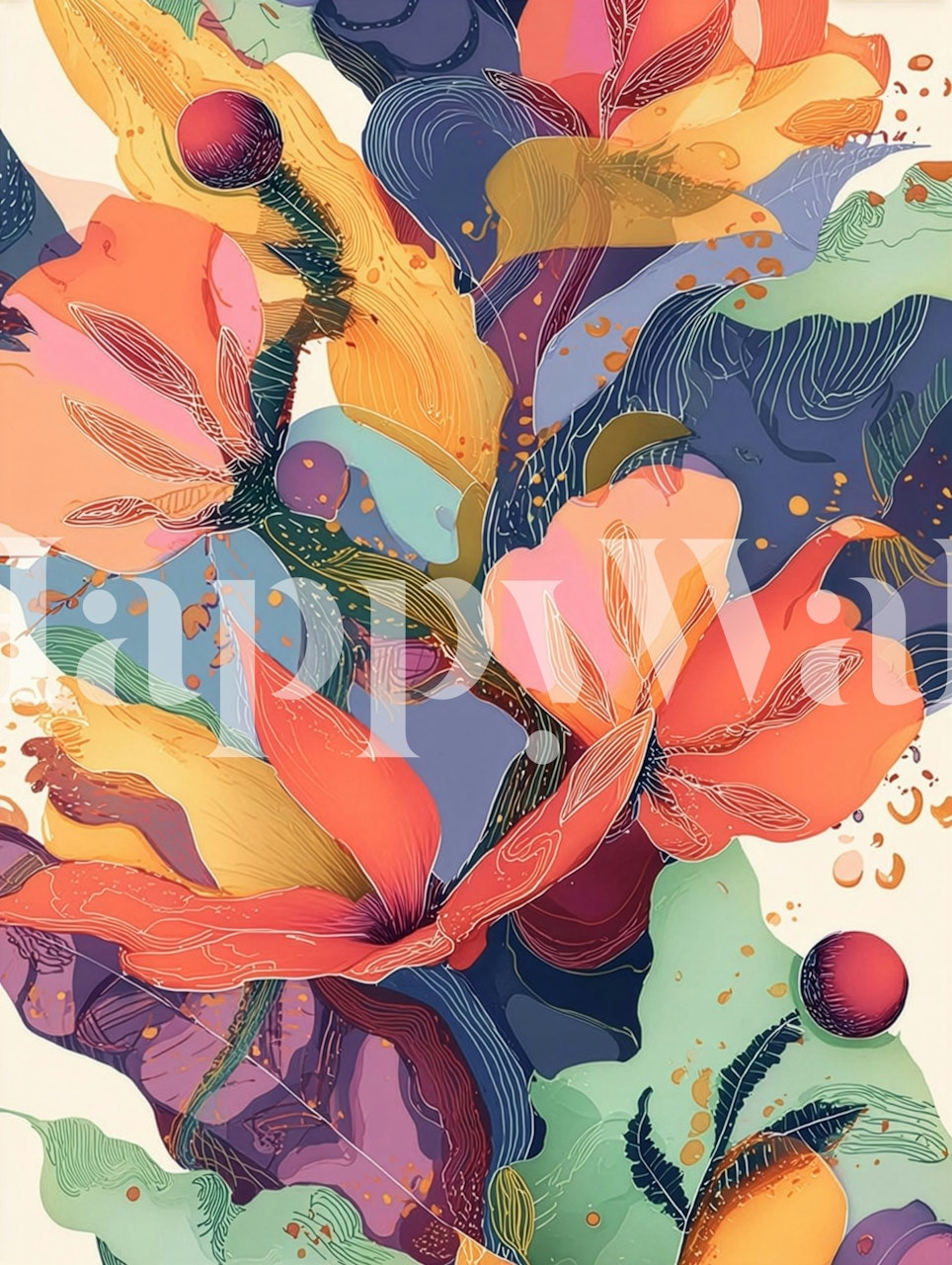 Paradisium wallpaper design in a room