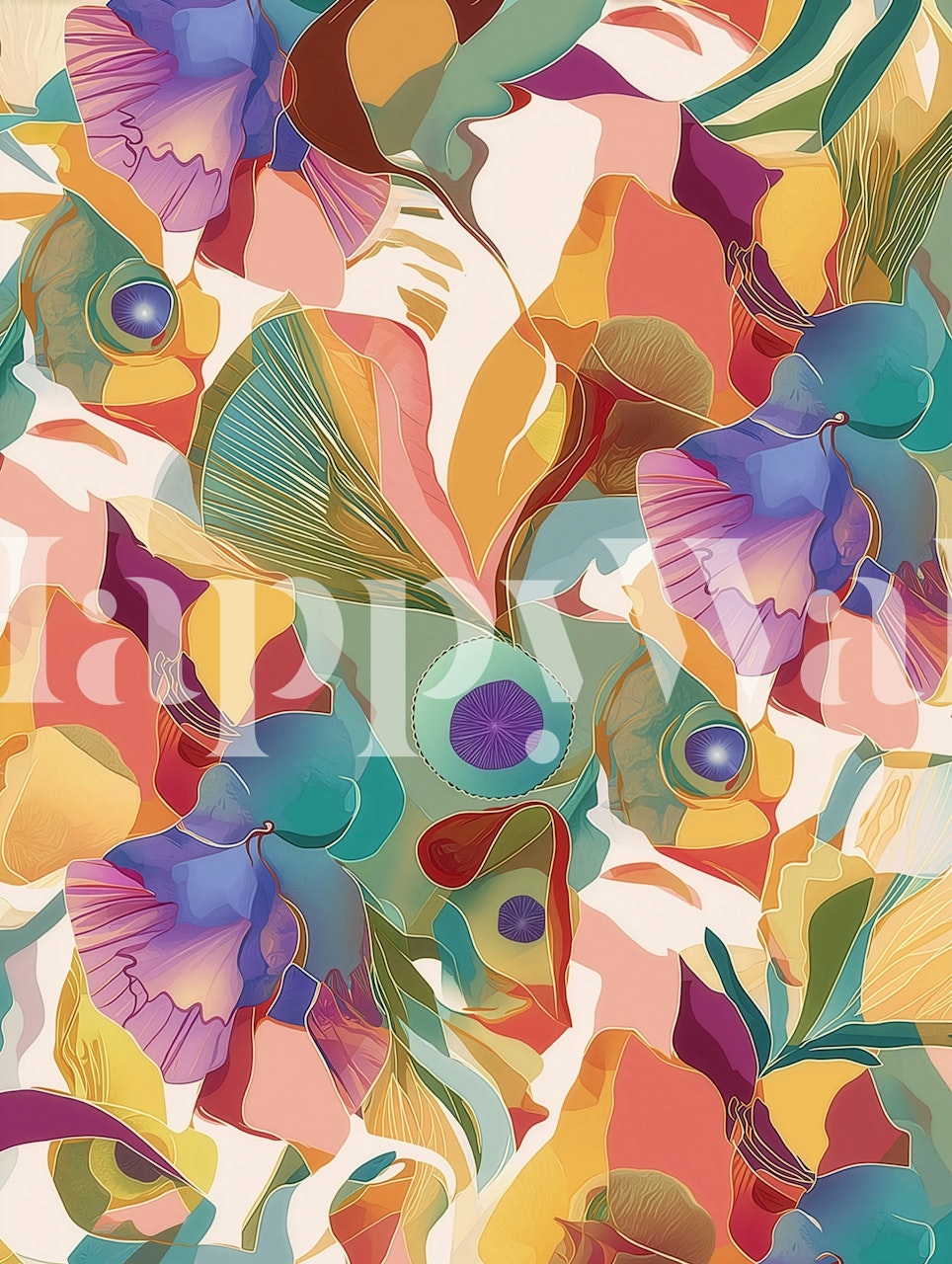 Colorful Perpignan wallpaper in a room