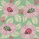 Retro Ladybugs on Purple Blooms