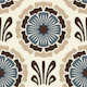 Retro Floral Medallion in Brown Blue - S