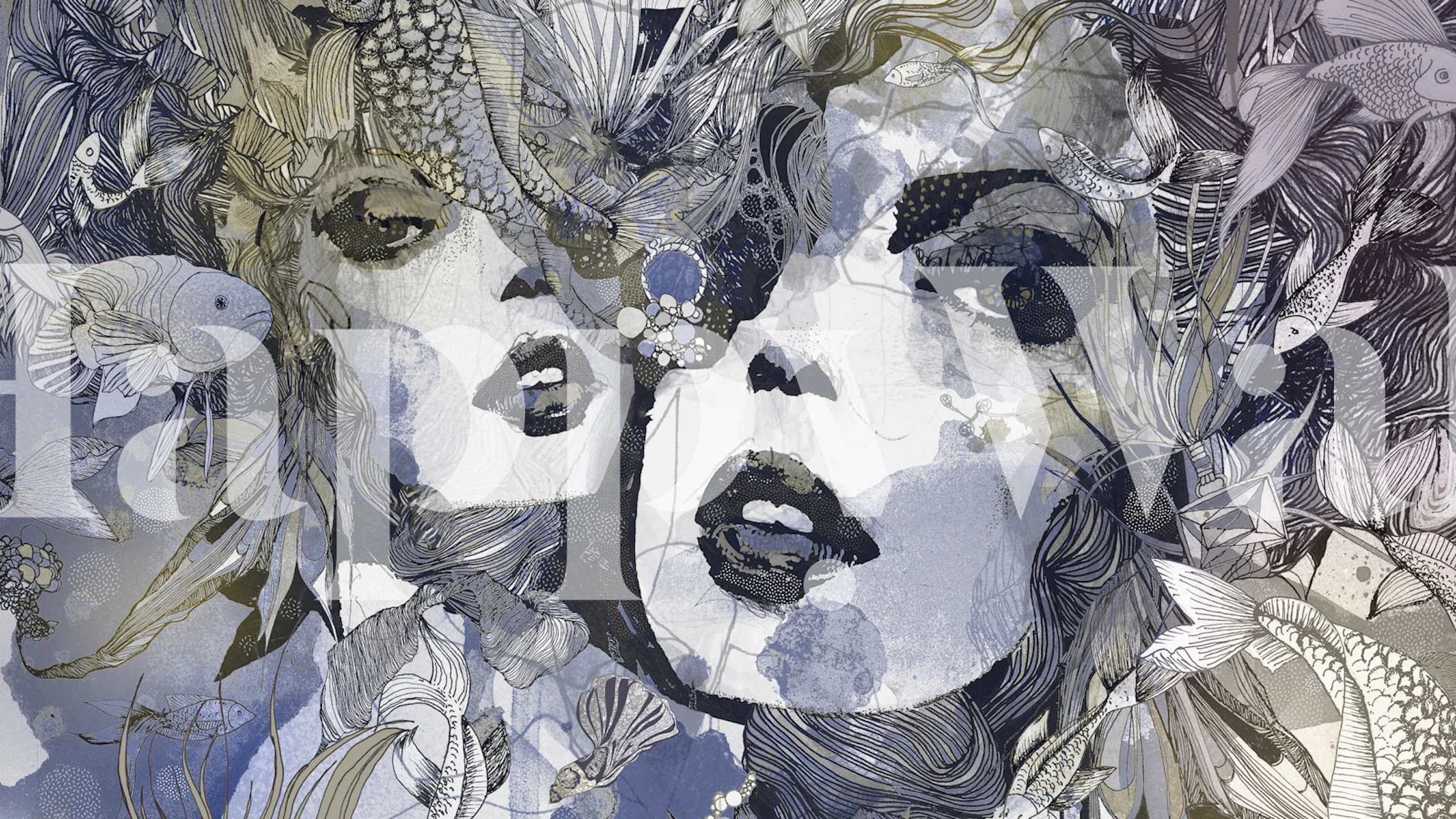 Stilizirana roller tapeta u sobi