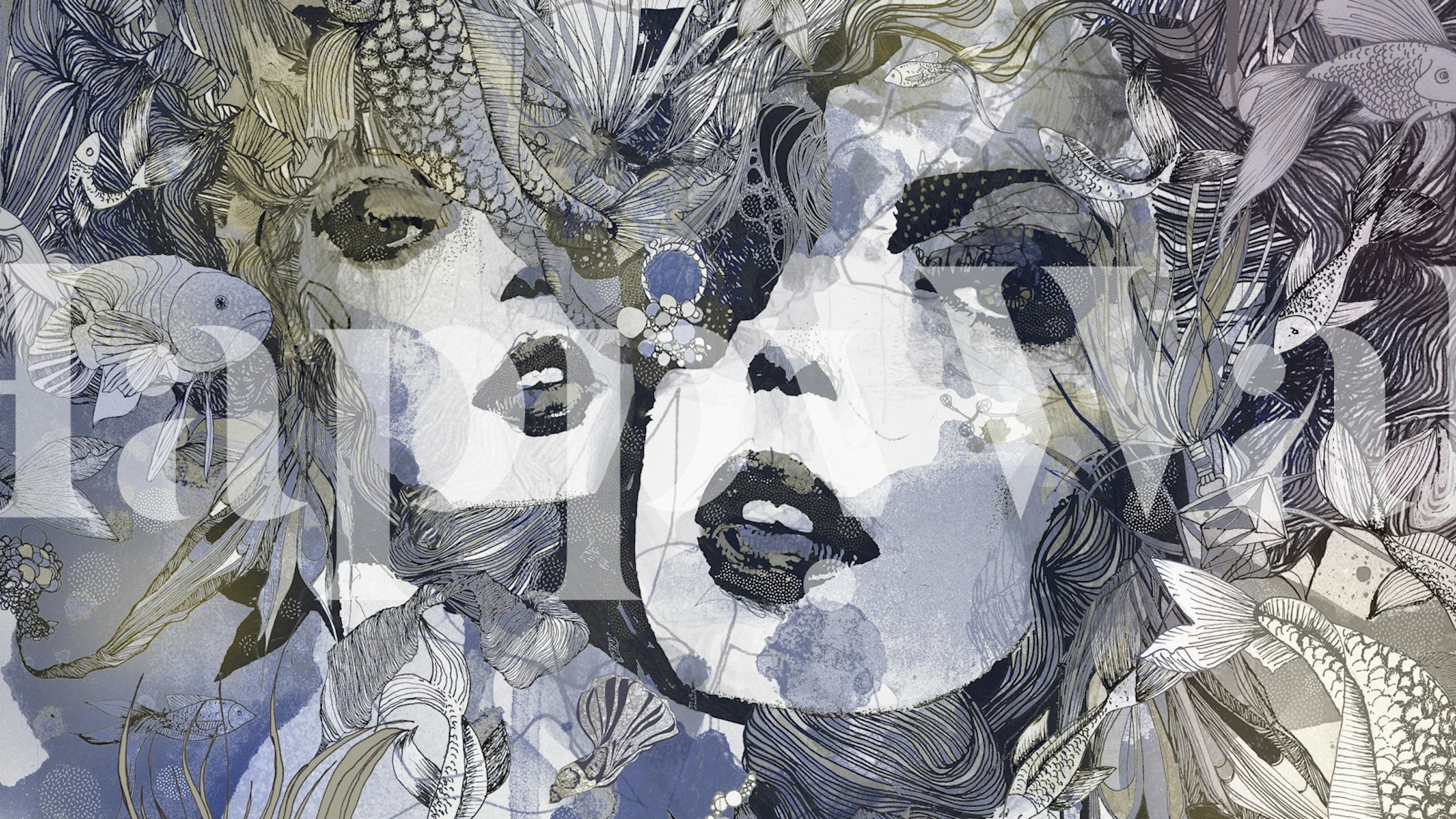 Stylish roller wallpaper in a room setting