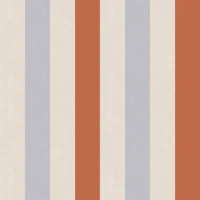 Modern Blue and Rust Farmhouse Stripes wallpaper