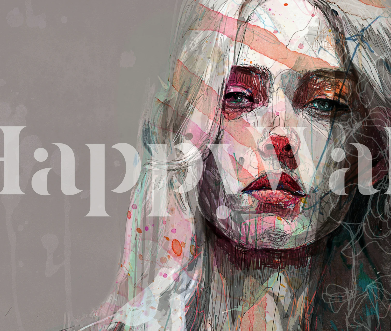 Dizajn tapete Visage u modernoj sobi