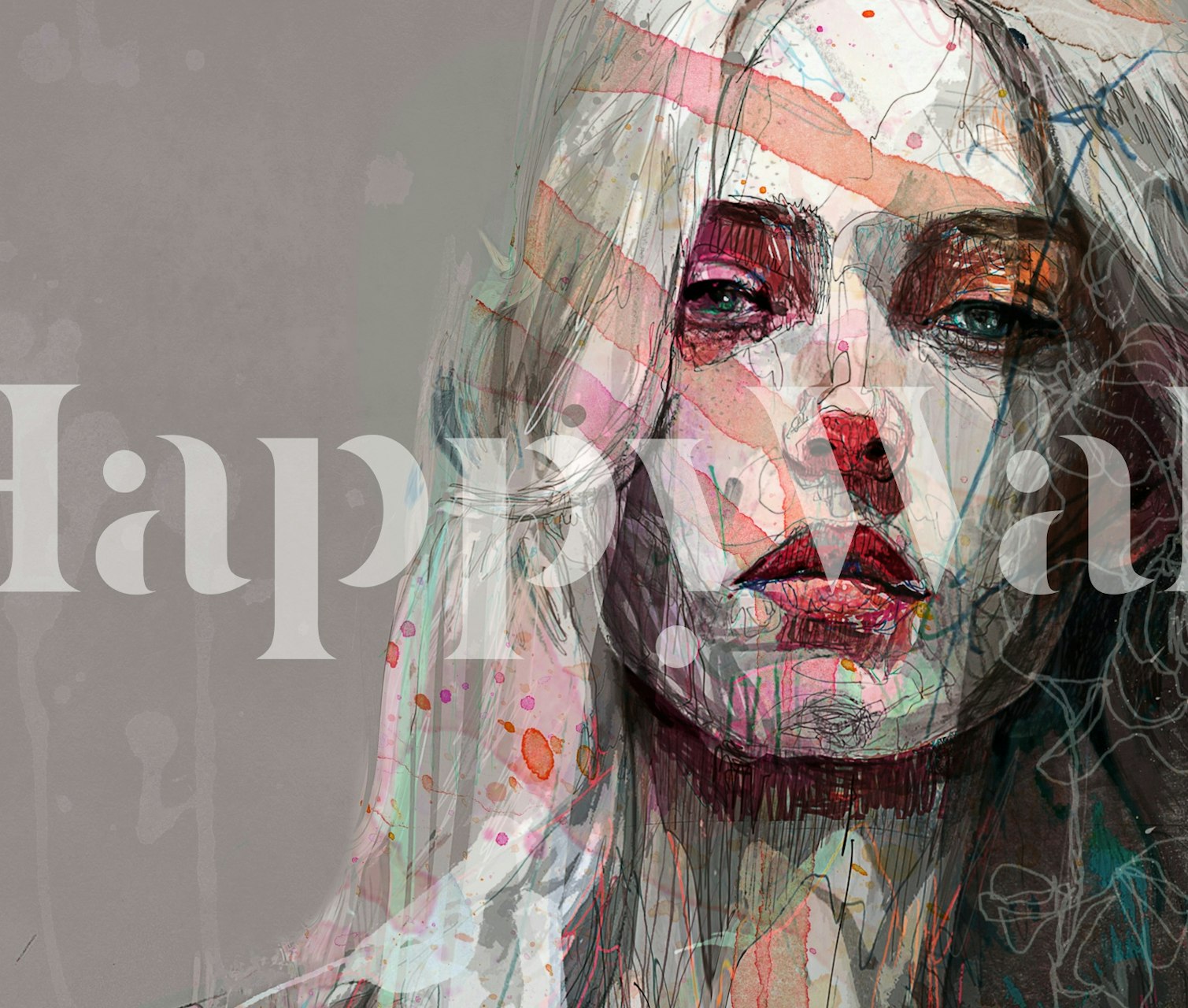 Visage wallpaper design in a modern room