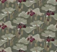 Vintage Iris & Lily Pad Botanical Green Grey
