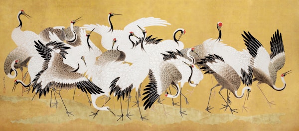 Stylized Japanese Bird Flock