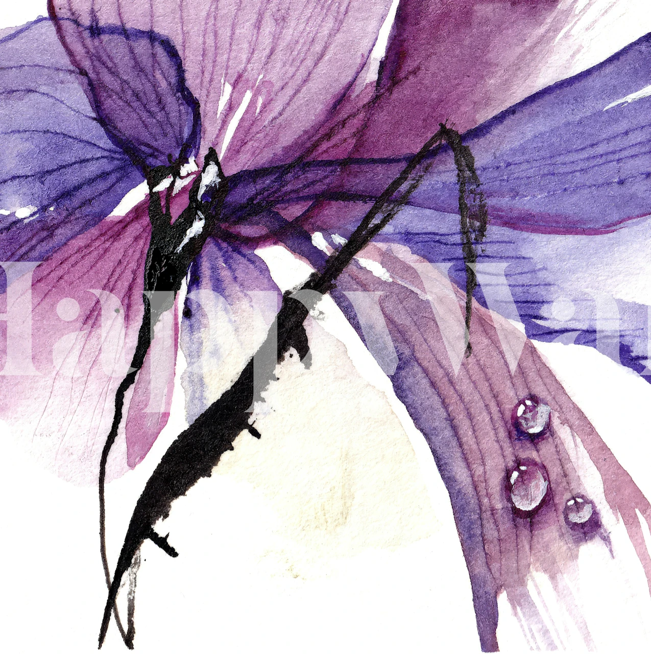 Abstract Orchid wallpaper in purple tones