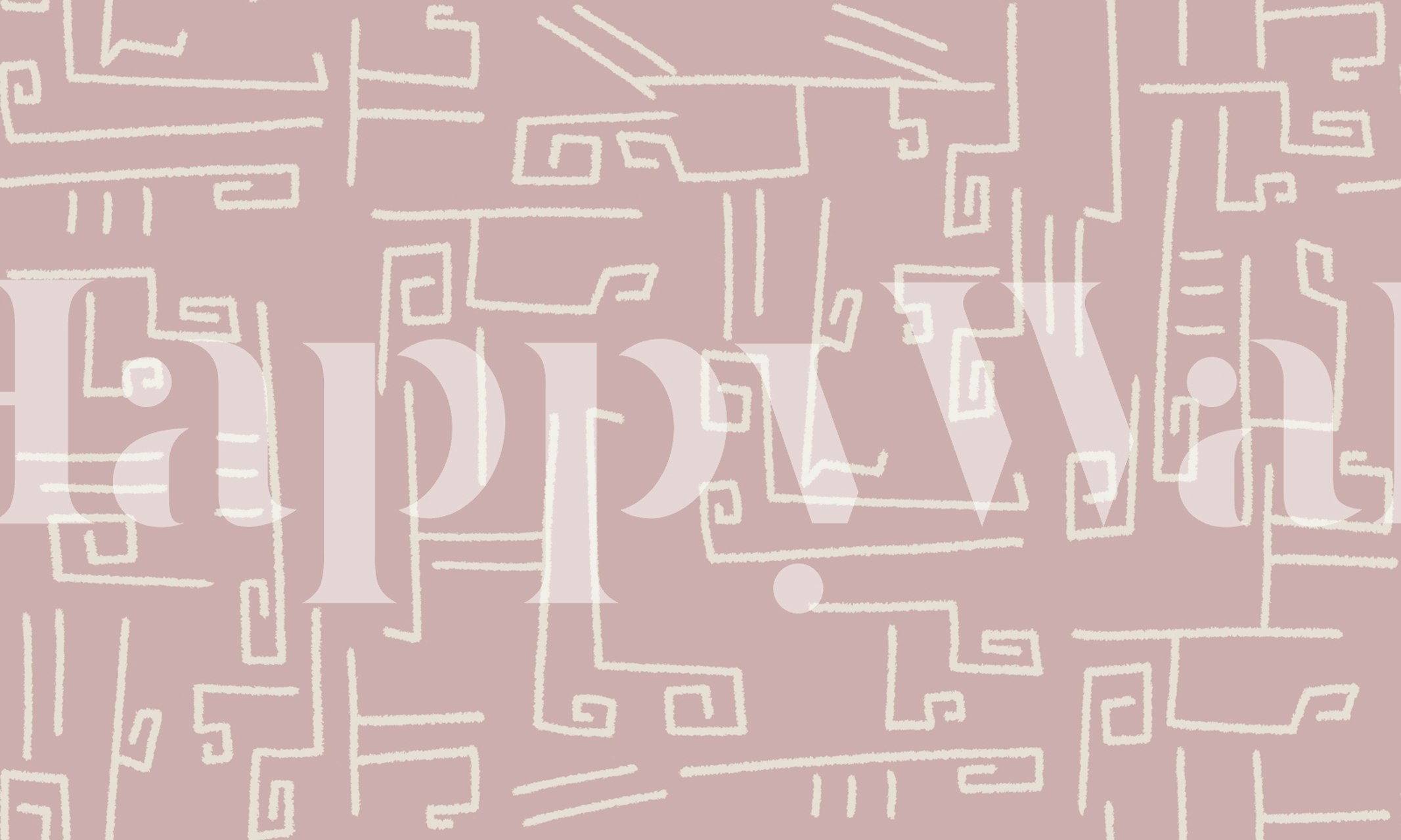 Boho Dusty Pink Linework tapet i et rom