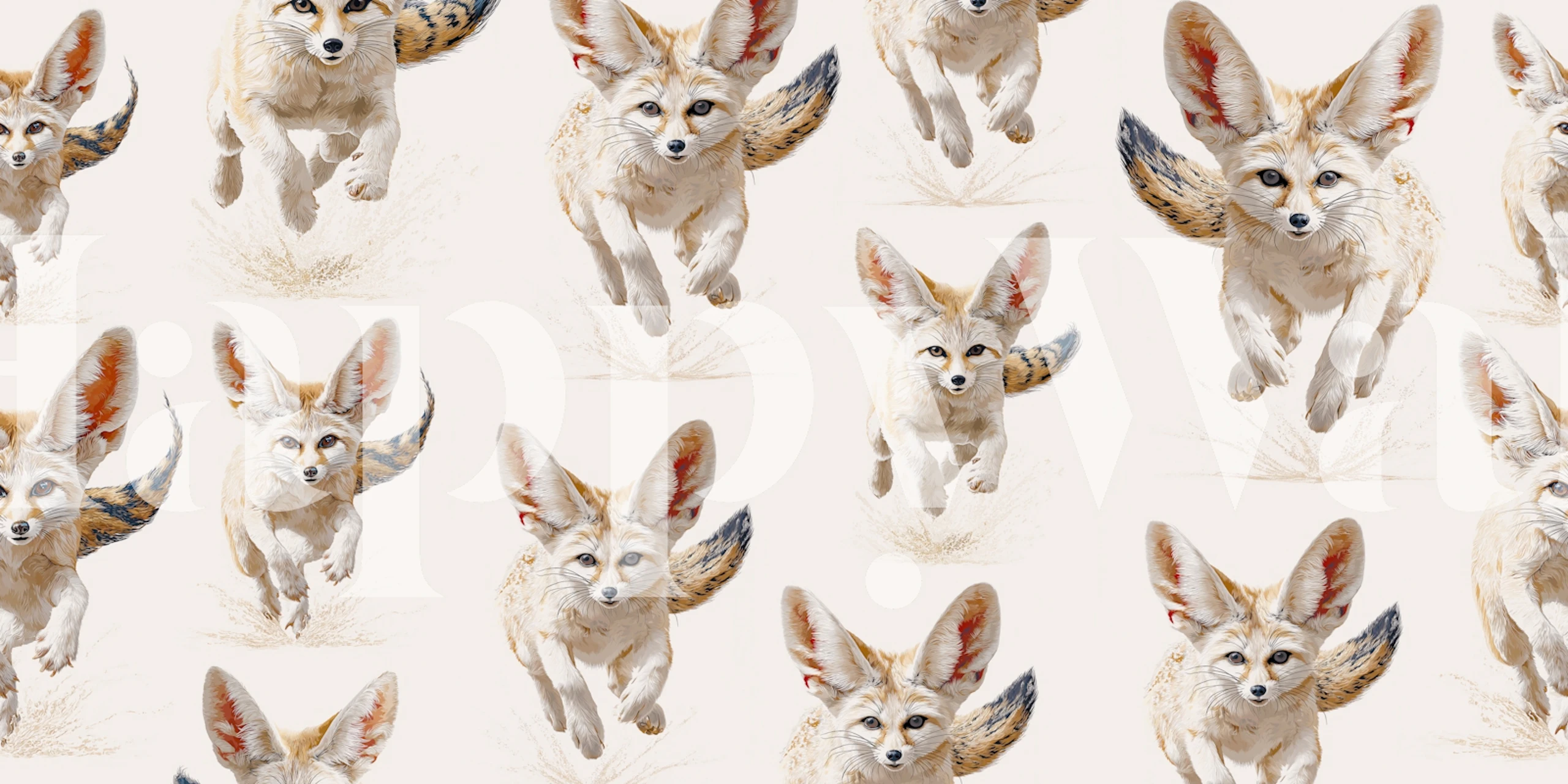 Fennec Fox wallpaper design in a room