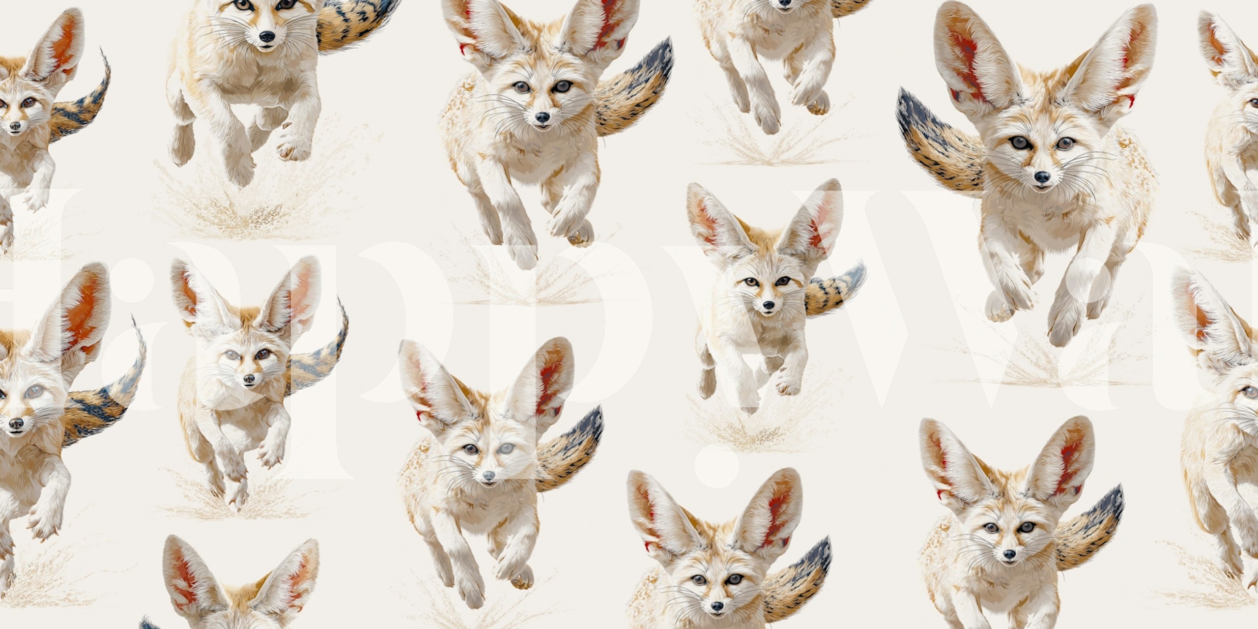 Fennec Fox wallpaper design in a room