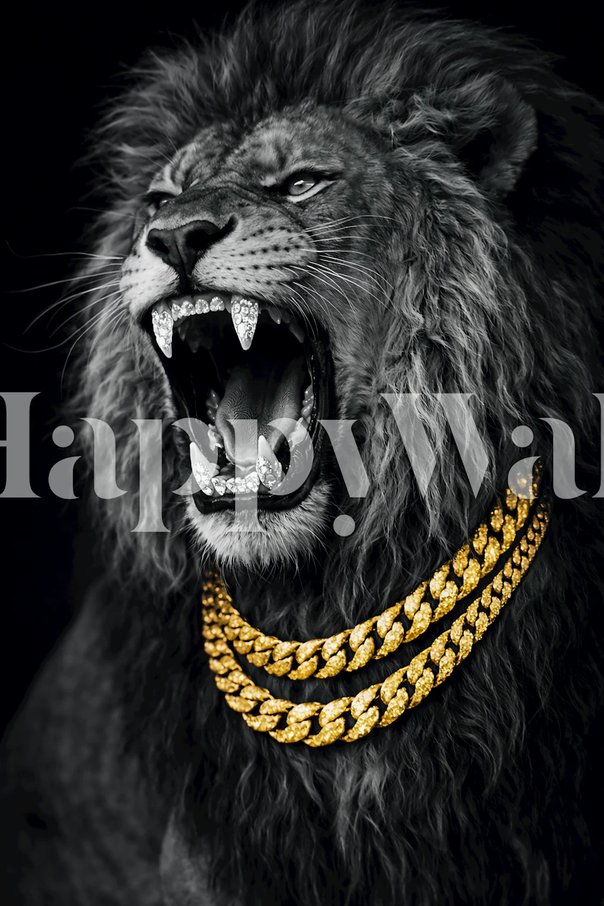 Savage Lion Street Style wallpaper in a room
