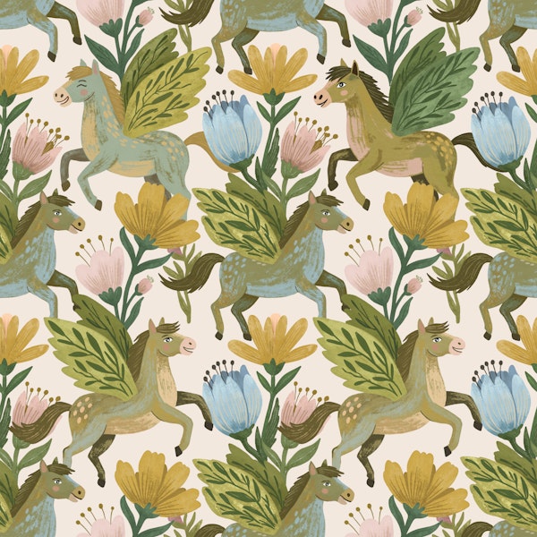 Springtime Horses and Blooms