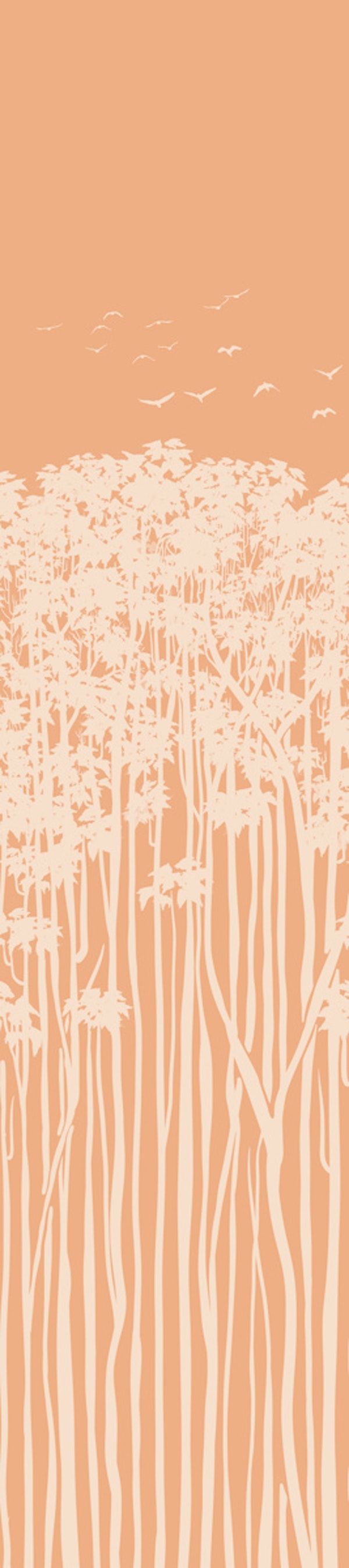 Cream Forest Silhouette on Peach