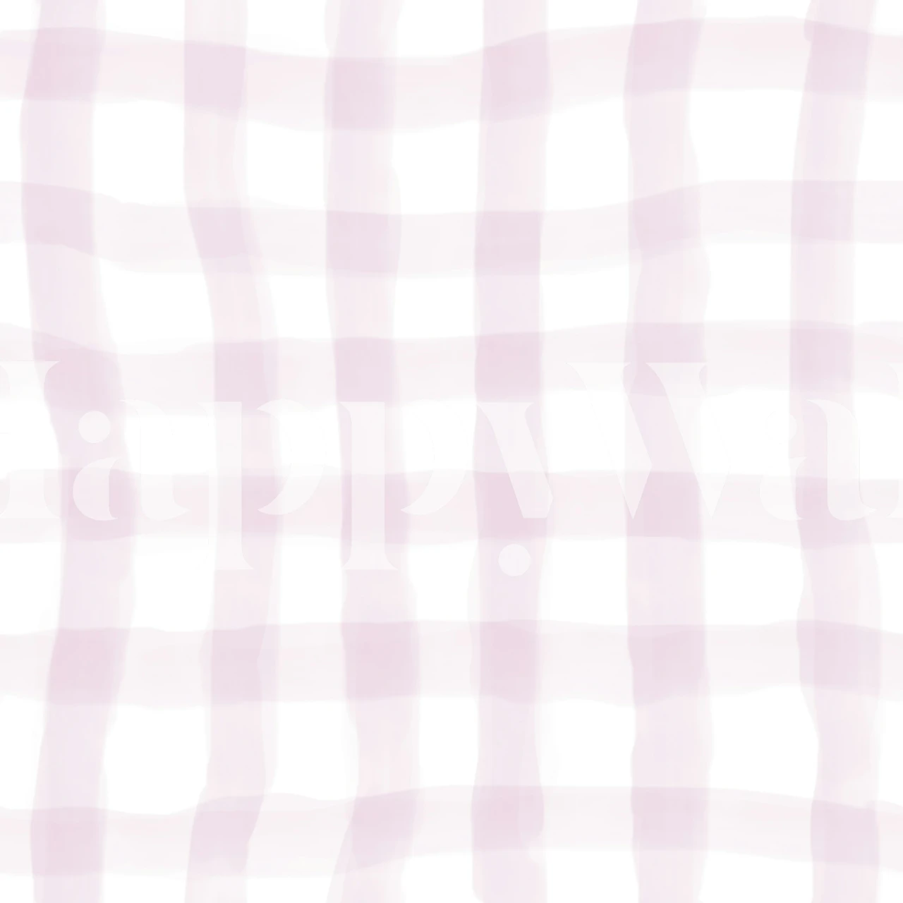 Weiche rosa Gingham-Karomuster Tapete in einem Raum