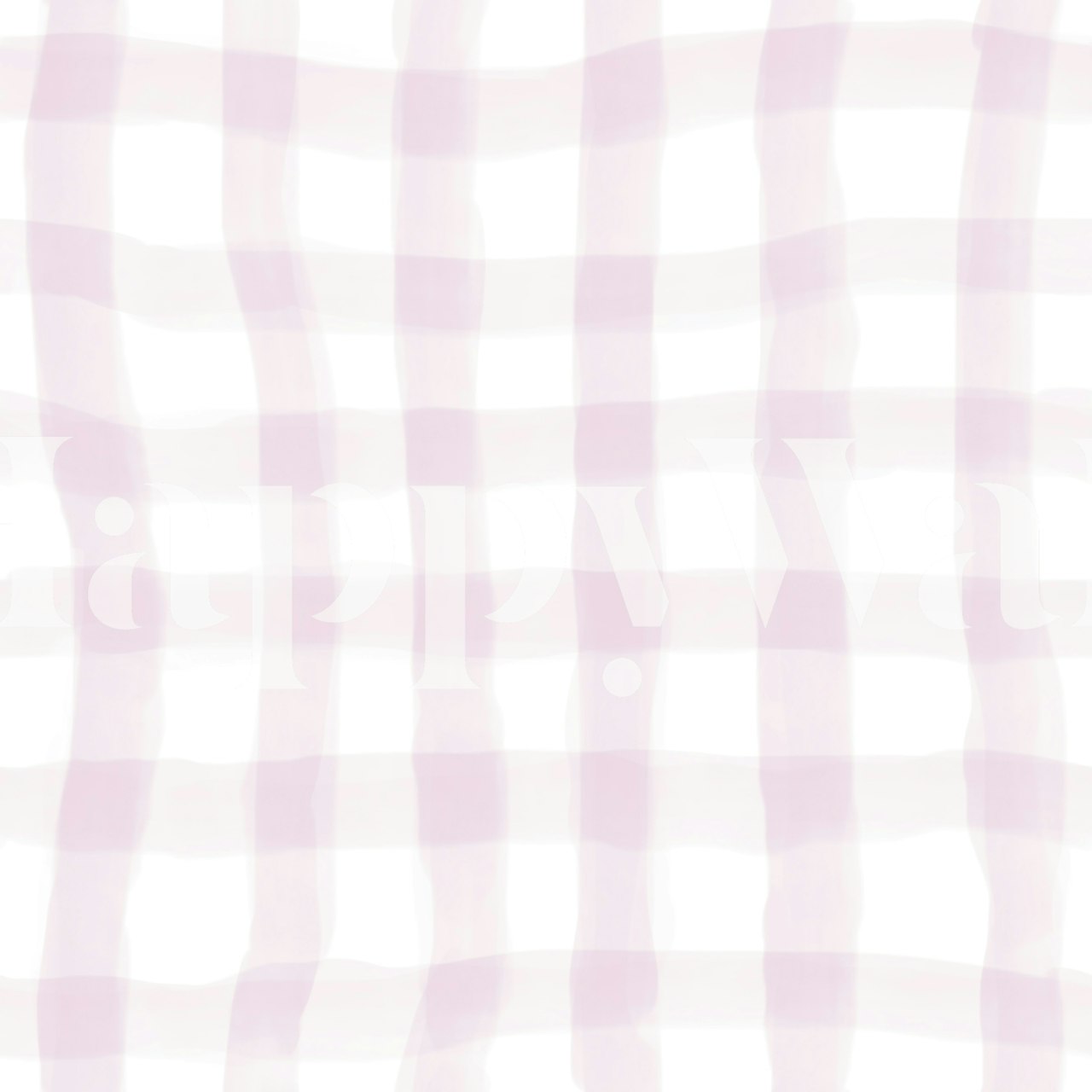 Soft pink gingham checks wallpaper in a room