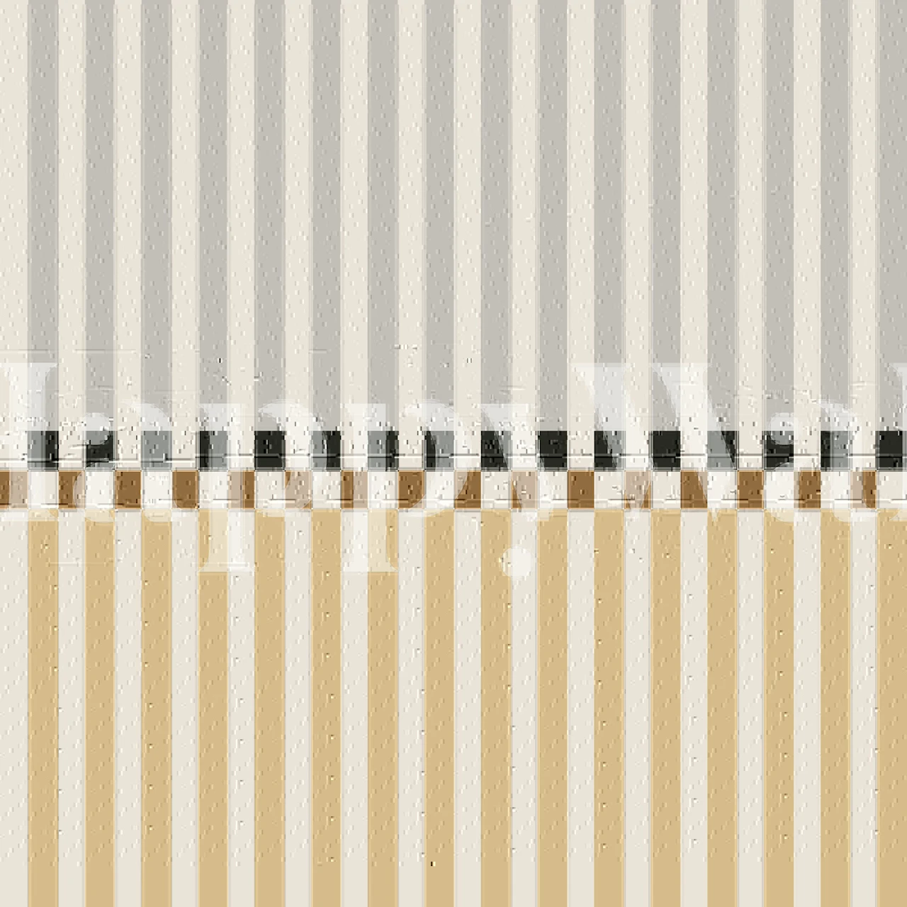 Modern stripes blue and yellow wallpaper in a room