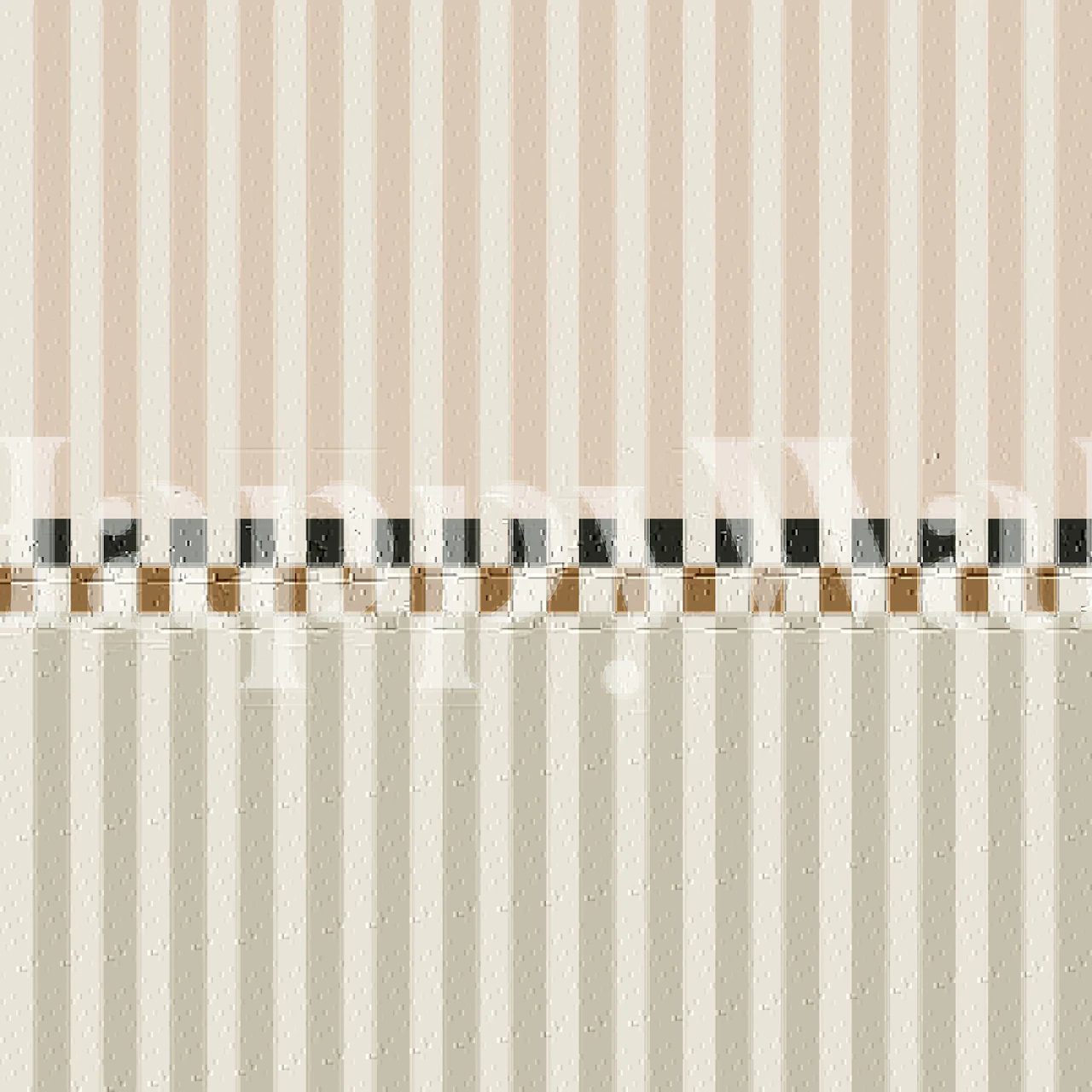 Scandi stripes with checker trim tapetes istabā