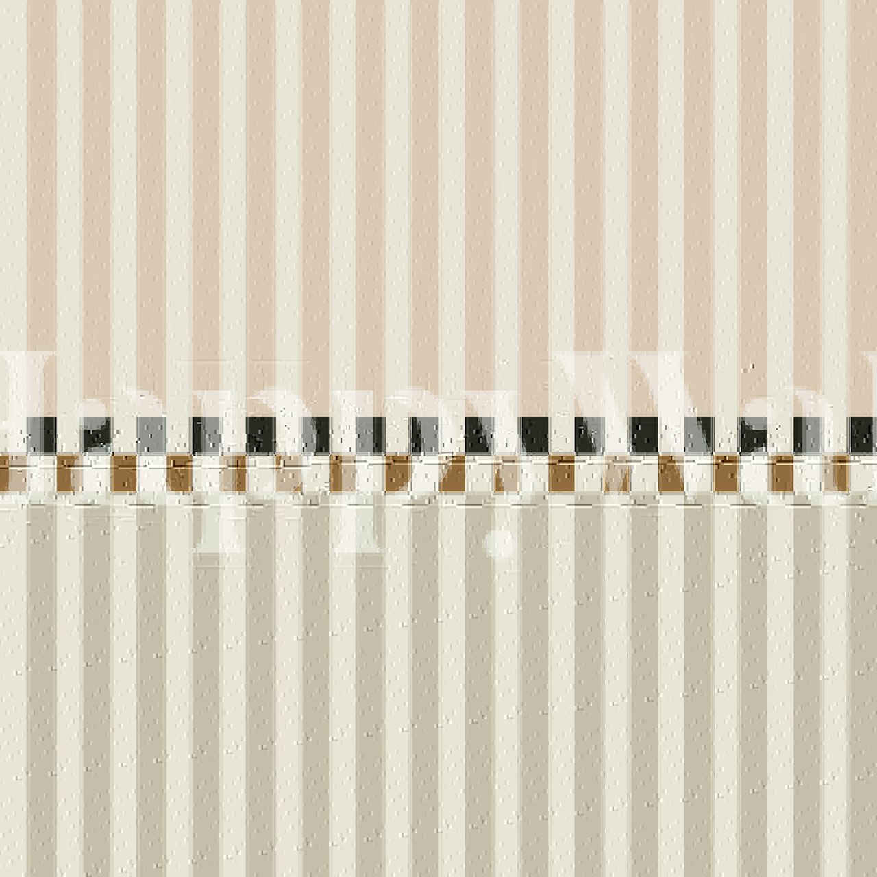 Scandi stripes with checker trim wallpaper in a room