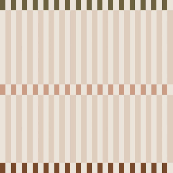 Beige Stripes With Check Borders