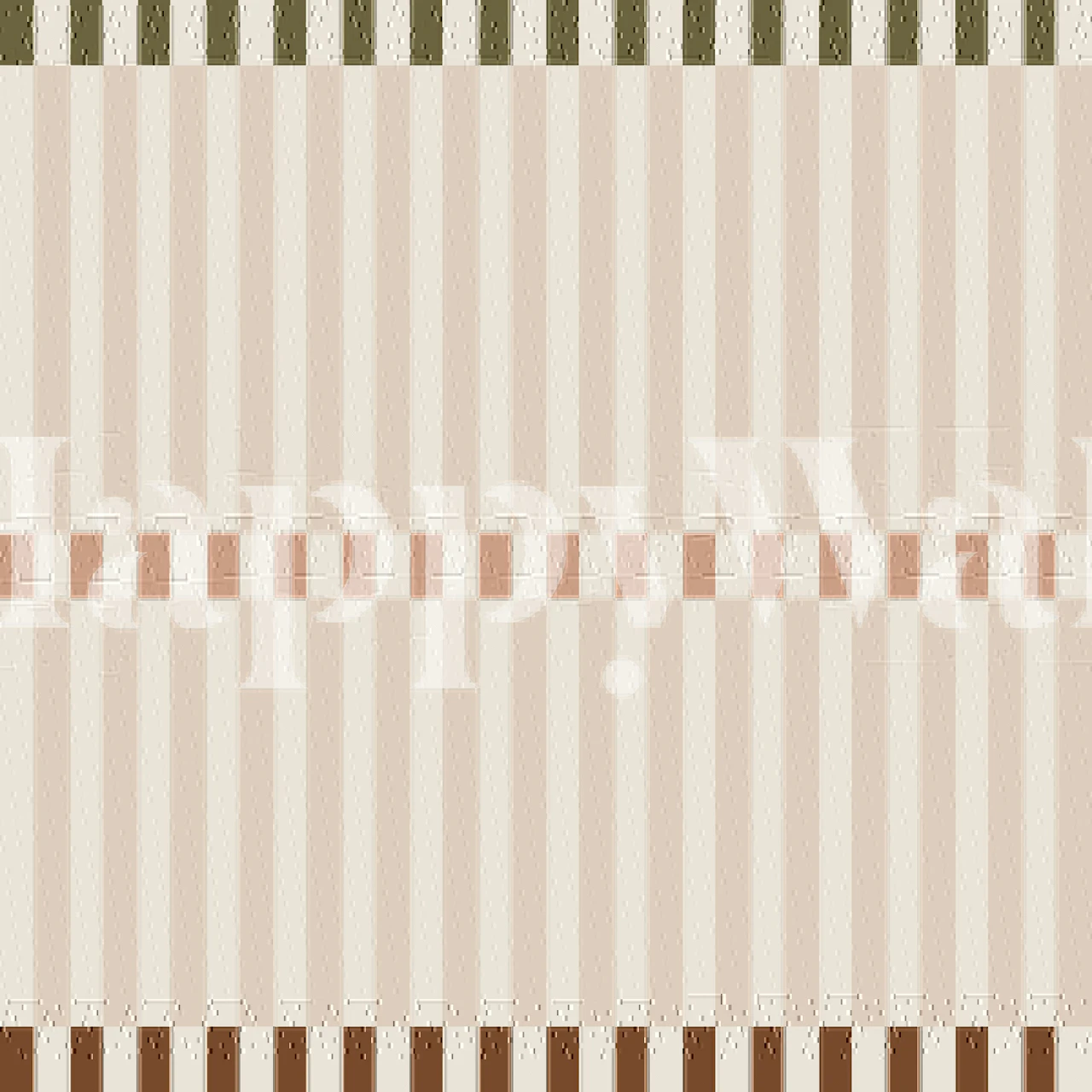 Beige stripes wallpaper with check borders in a room