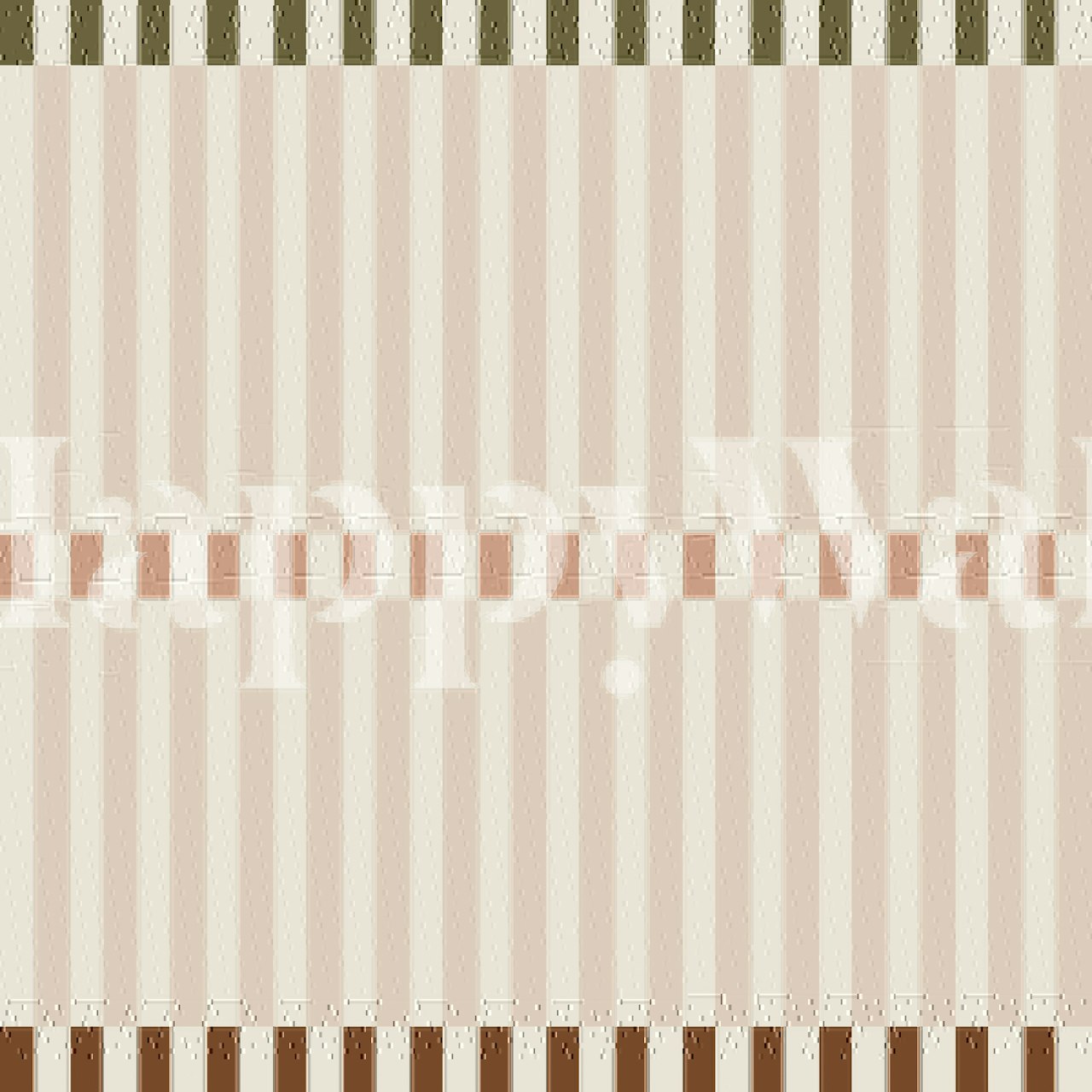 Beige stripes wallpaper with check borders in a room