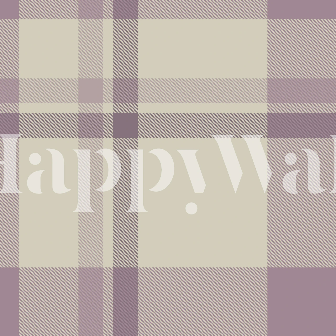 Dusty Mauve Plaid Check wallpaper in a room