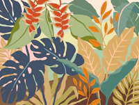 Color Block Tropical Foliage tapeta