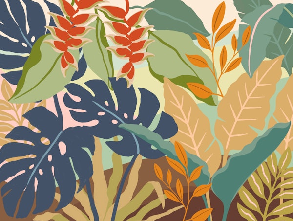Color Block Tropical Foliage