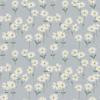 Vintage Daisy Meadow - Blue Grey wallpaper