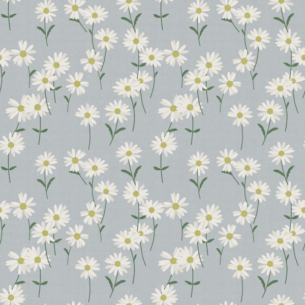 Vintage Daisy Meadow - Blue Grey