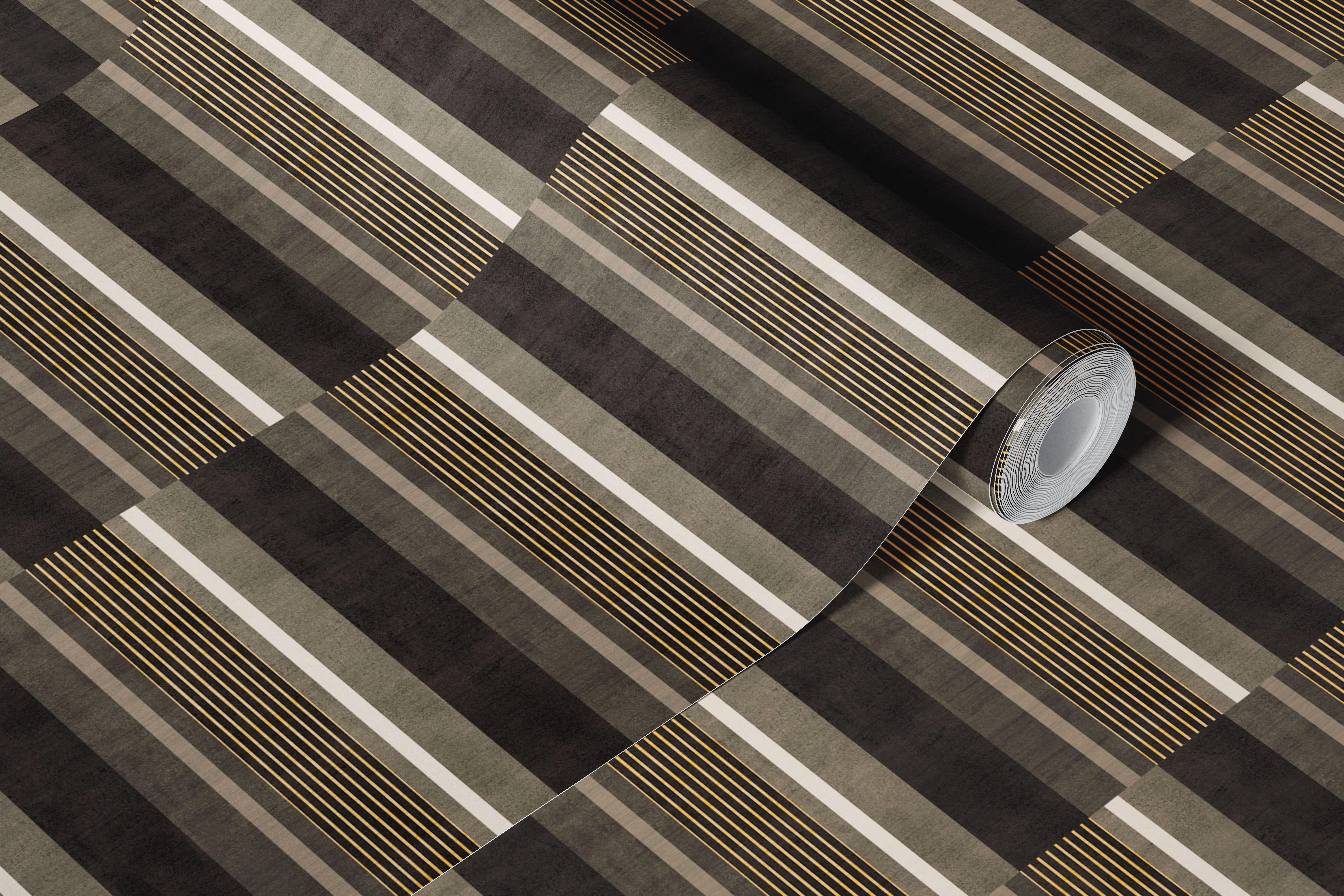 Modern textured brown striped wallpaper in a room