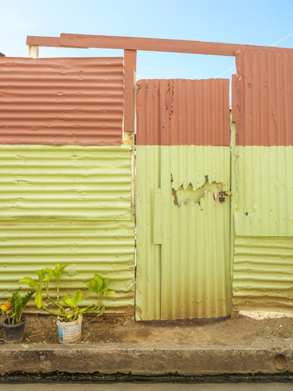 Pastel Corrugated Metal Wall